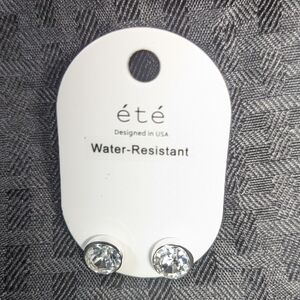 Silver Cubic Zirconia Ete' XXL Stud Earrings.